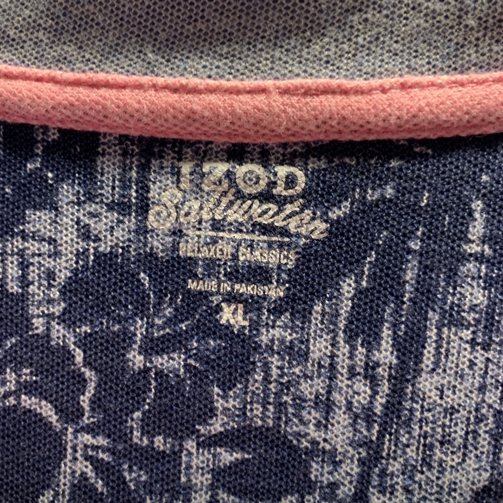 Izod Saltwater Blue 3/4 zip Shirt